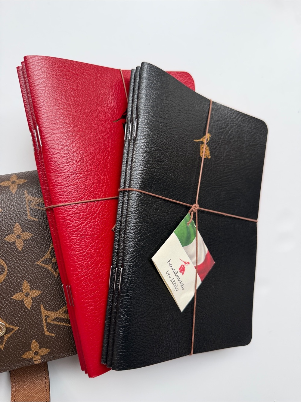 Bieffe Italian Handmade Faux Leather Notebook Set (Set of 6)